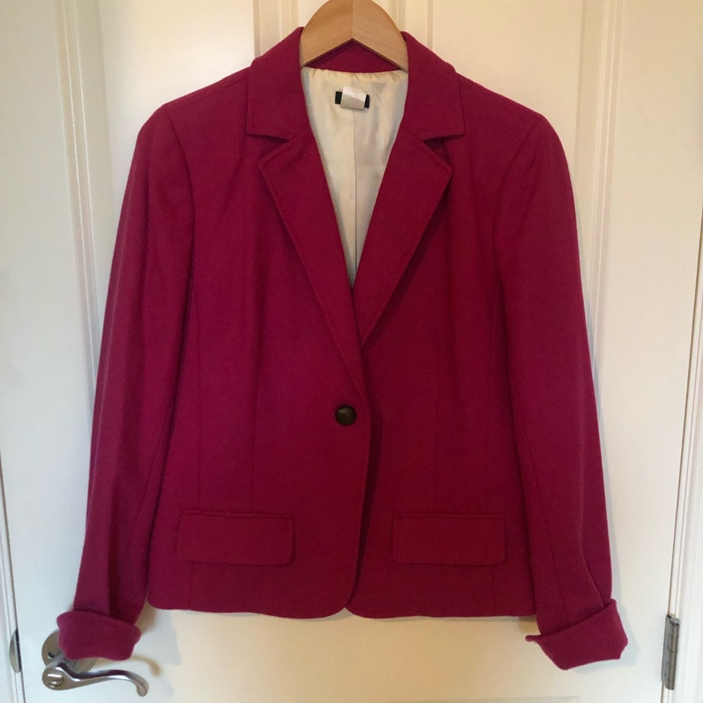 JCrew Magenta Wool Blazer Size Medium